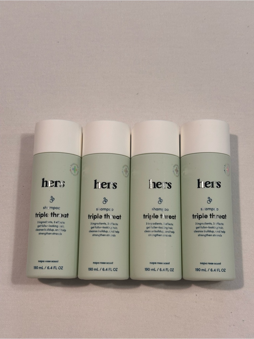 Hers Triple Threat Shampoo - Napa Rose Scent, 4 bottles, 6.4 oz each